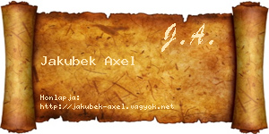 Jakubek Axel névjegykártya